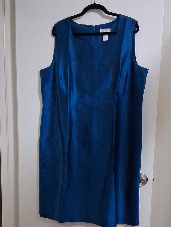 Worthington Dresses & Skirts - Worthington Blue Silk Sleeveless Dress Size 20W